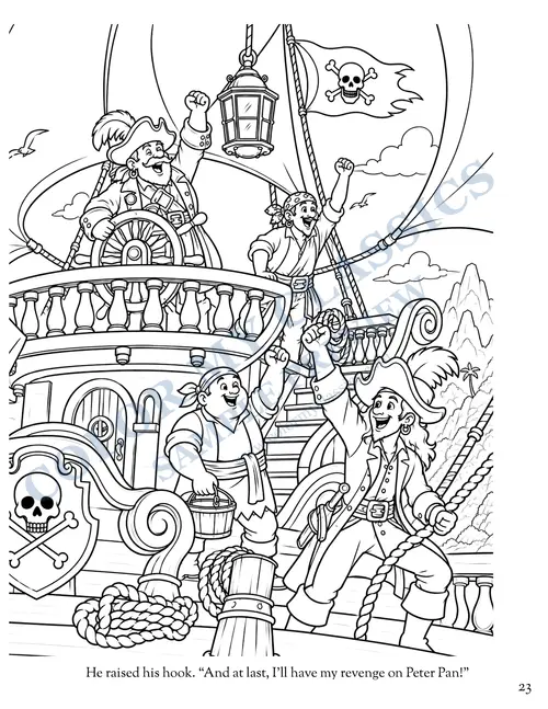 Sample coloring pages from Peter Pan 4